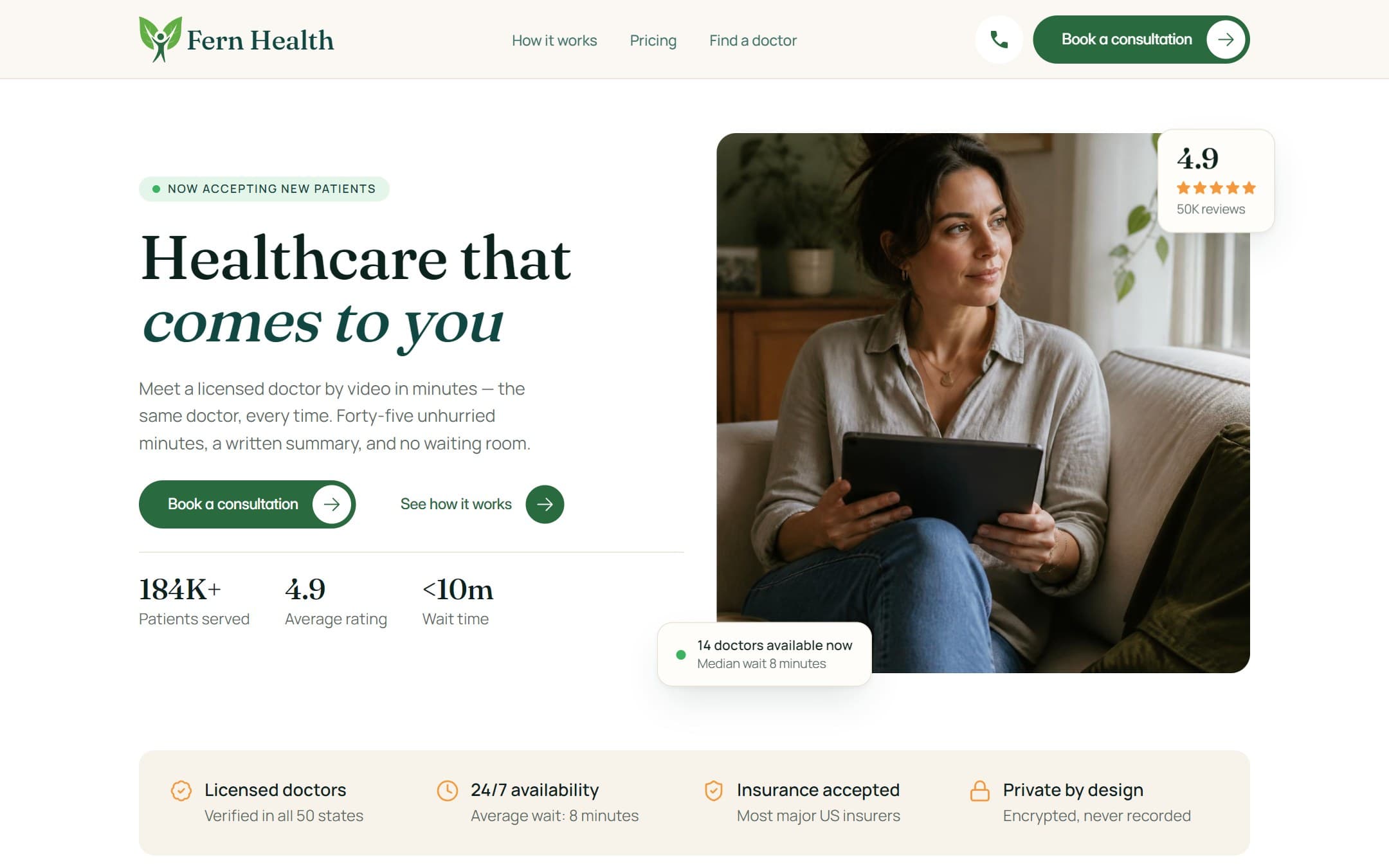 Fern Health website screenshot