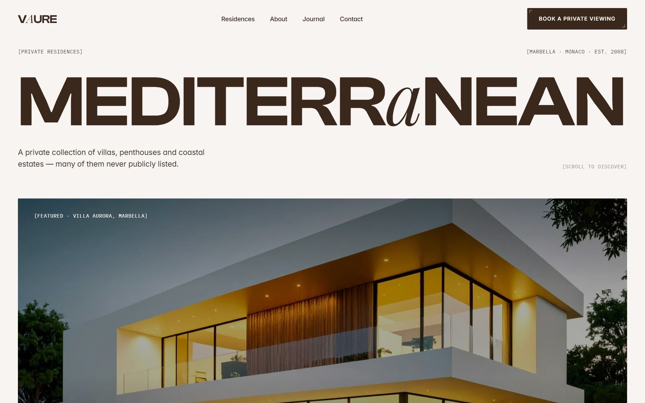 Vaure Residences website screenshot